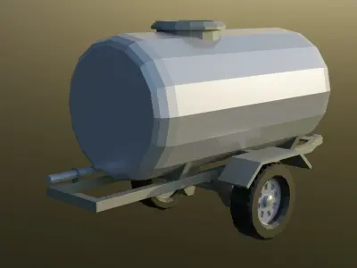 Tank trailer Low-poly 3D model