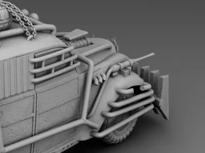 Retro car with rocket acceleration 3D print model