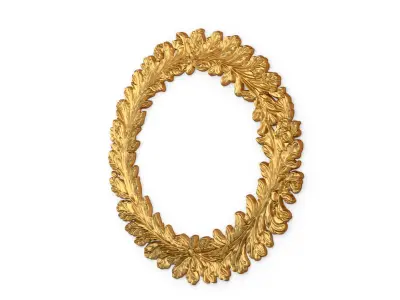 Classic decor Wreath Ornate  ornament carved 51 3D model