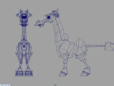 giraffe cartoon 3d model 3D model