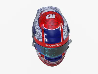 Gasly helmet 2020 Low-poly 3D model