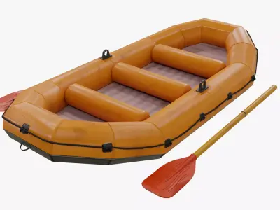 Inflatable Rubber Boat Low-poly 3D model