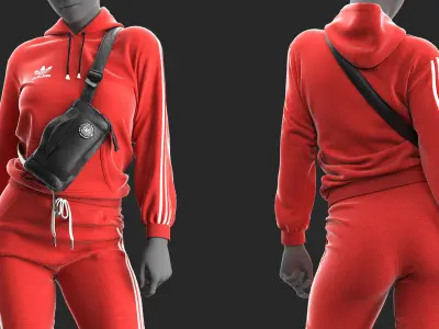Womens Sportswear - Marvelous Designer with Video Process 3D model