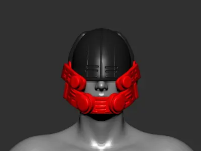 helmet high poly sculpt 3d printable  3D model 24