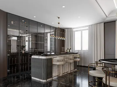 Luxury Apartment level one interior design  3D model