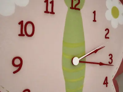 Butterfly Shape Wall Clock 03 3D model