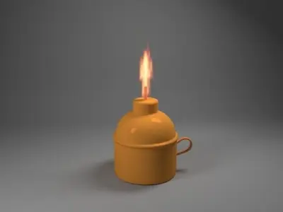 Oil Lamp Collection Low-poly 3D model