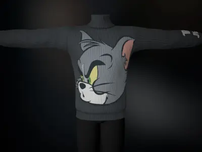 Grey Tom Turtleneck Low-poly 3D model