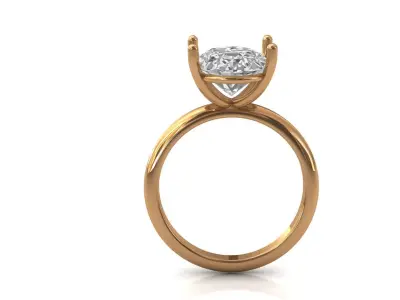 Classic 4-Prong Solitaire Engagement Ring 3D Model STL 3D print model