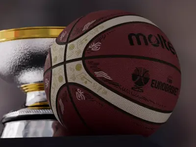 Eurobasket Trophy and Ball Kit 3D model