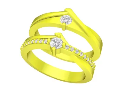 A7841 Luxury Diamond Wedding Ring 3D Model 3D print model