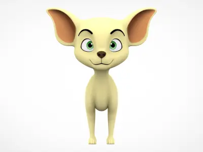 Cream Chihuahua Low-poly 3D model