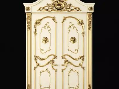 Luxury Classic baroque carved door 3D model