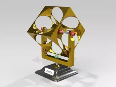souvenir golden cube Free 3D model