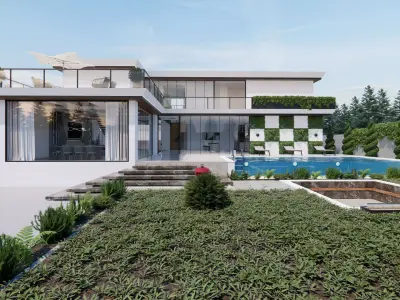 Luxury home Low-poly 3D model