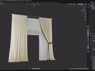 curtain 01 Low-poly 3D model