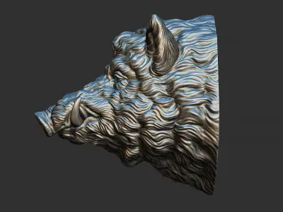 Wild boar head 3D print model