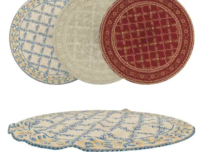 Round Rug Set 169 3D model