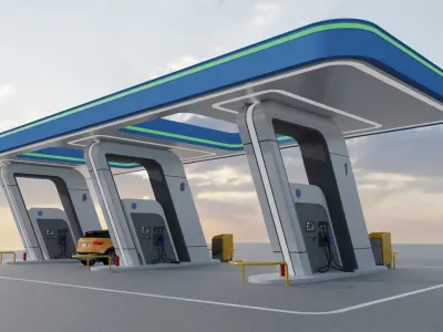 Electric Vehicle Charging Station 3 3D model