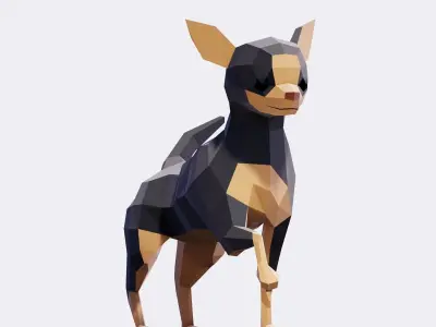Chihuahua Dog Low-poly 3D model