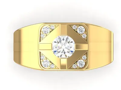 Luxury Diamond Fashin Men Ring 6014 3D print model