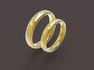 Nature comfort wedding rings  3D print model