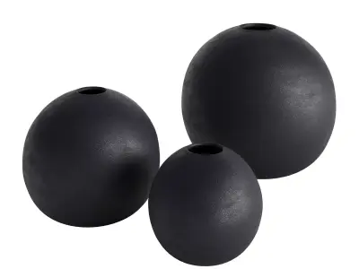 Elegant black Boho ceramic vase set 3D model