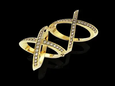 double cross ring  X-shaped Marfend jewelry 3D print model