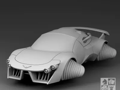 Futuristic machine with directional pads 3D print model