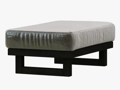 Restoration Hardware Durrell Leather Ottoman 3D model