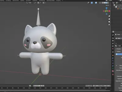Chubby Ratel Animated for Games Low-poly 3D model