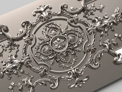 CNC model Wall Panel Sculpted Ornament 3D print model