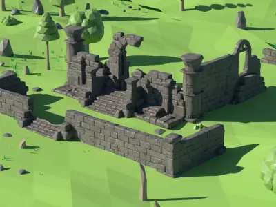 Stylized Ruins Asset Pack  Low-poly 3D model