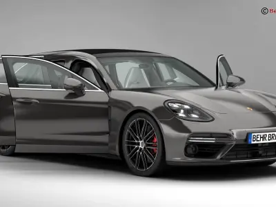 Porsche Panamera Sport Turismo Turbo 2018 3D model