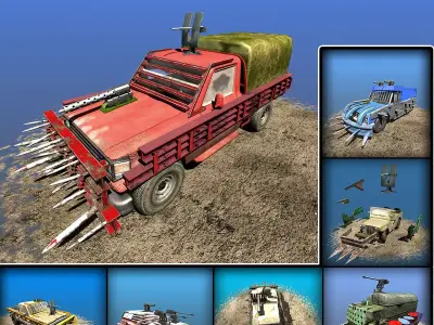 Offroad Battle Cars 3D Model Pack