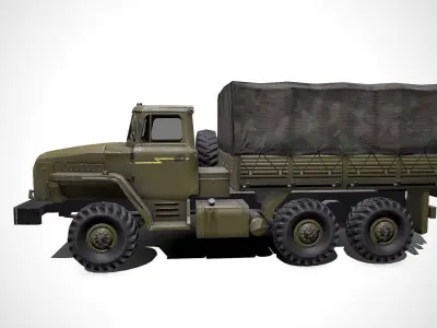 Ural 4320 Low-poly PBR Low-poly 3D model