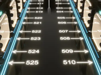 9h Capsule Hotel Hallway and BedTokyo Japan 3D model