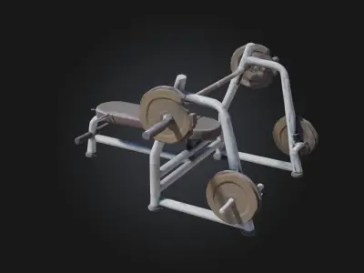 Weightlifting Bench Station  Classic Gym Strength Setup 3D model