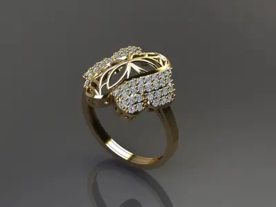 STL 3DM Women Ring Womens Ring Diamonds With Stone Model 3D print model