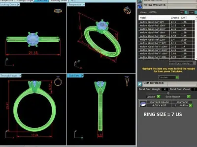 Solitaire ring model 3D print model 11