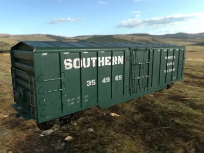 Train Box Car Low-poly 3D model Low-poly 3D model