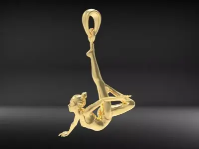 Pendant Gymnastic girl 3D print model