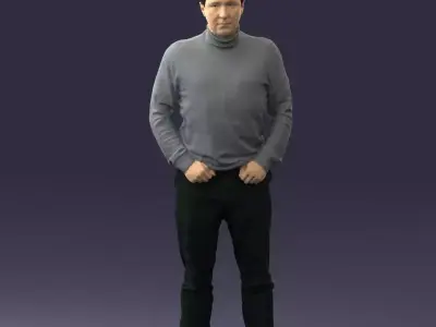 Man in gray sweater 0615 3D model