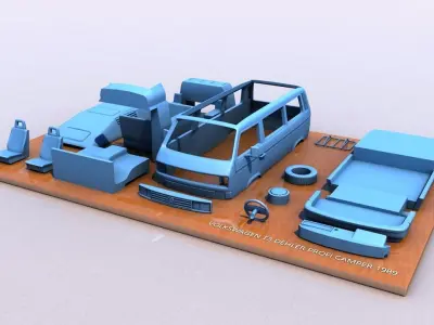 VOLKSWAGEN T3 DEHLER PROFI CAMPER 1989 3D print model