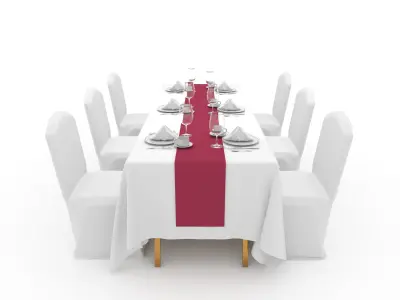 Banquet Table and Chair 105 3D model