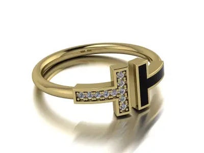 Tiffany Jewelry Ring Gold 3D print model