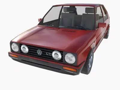 VW Volkswagen golf 2 GTI Low-poly 3D model