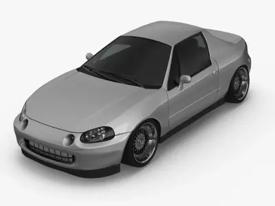 Honda Del Sol Rigged Low-poly 3D model