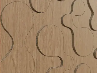Decorative Wooden Wall Model 14 Low-poly 3D model