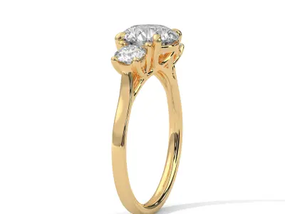 solitaire ring with detail images and 360 render videos 16 3D print model